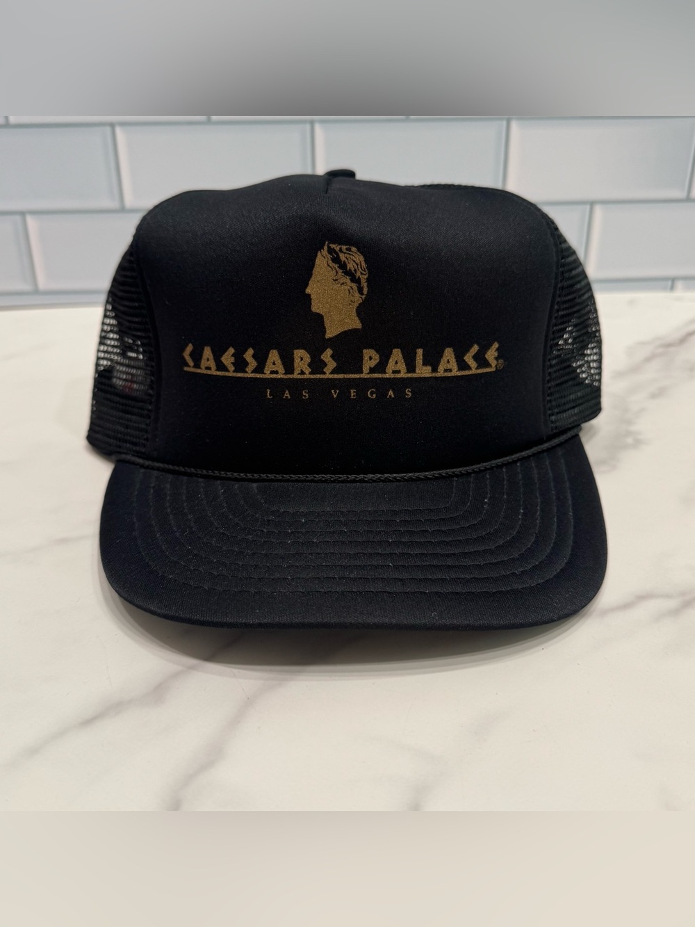 Vintage 80s 90s Trucker Hat Caesar's Palace Las Vegas Hotel Casino Snap Back